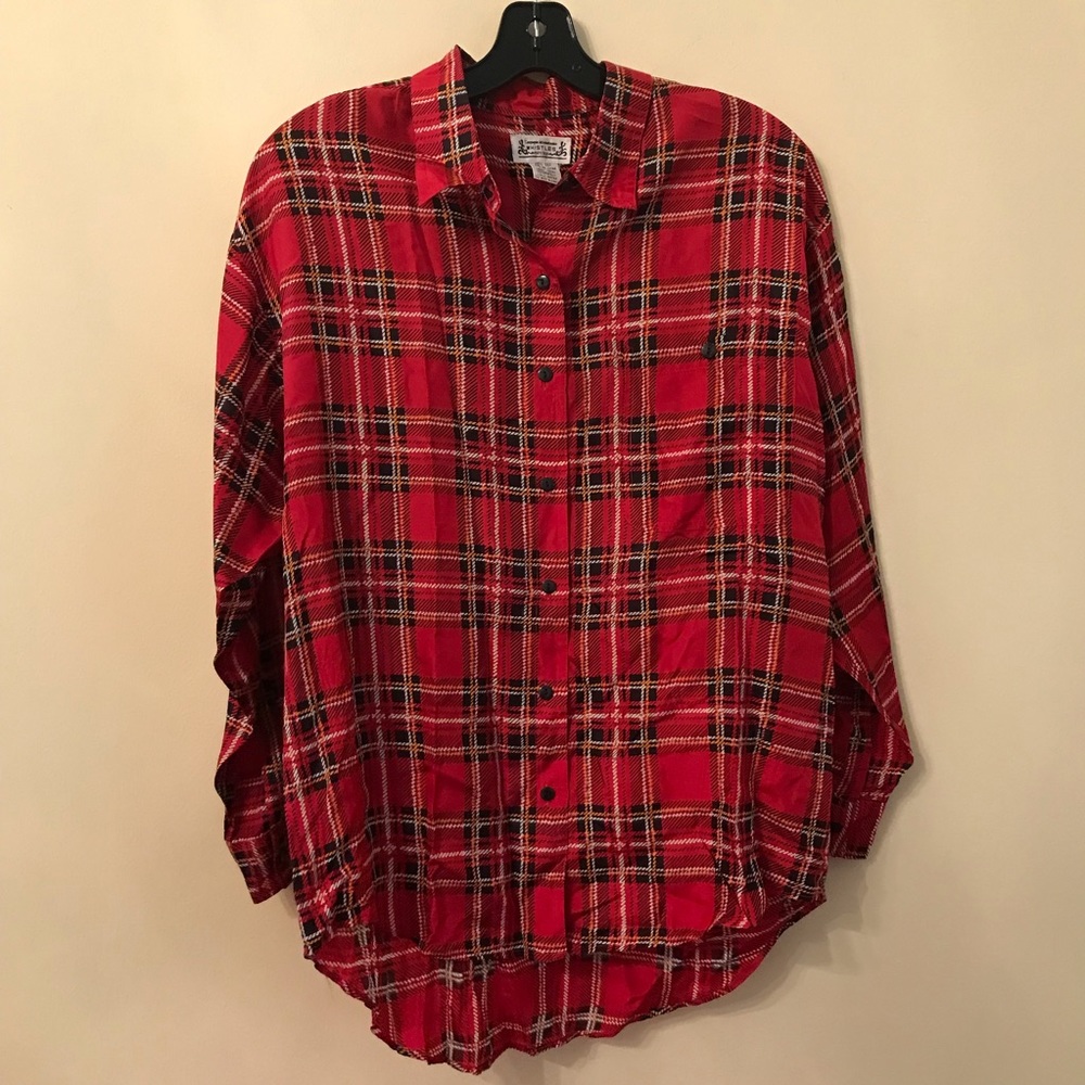 Compagnie Internationale Plaid Silk Blouse